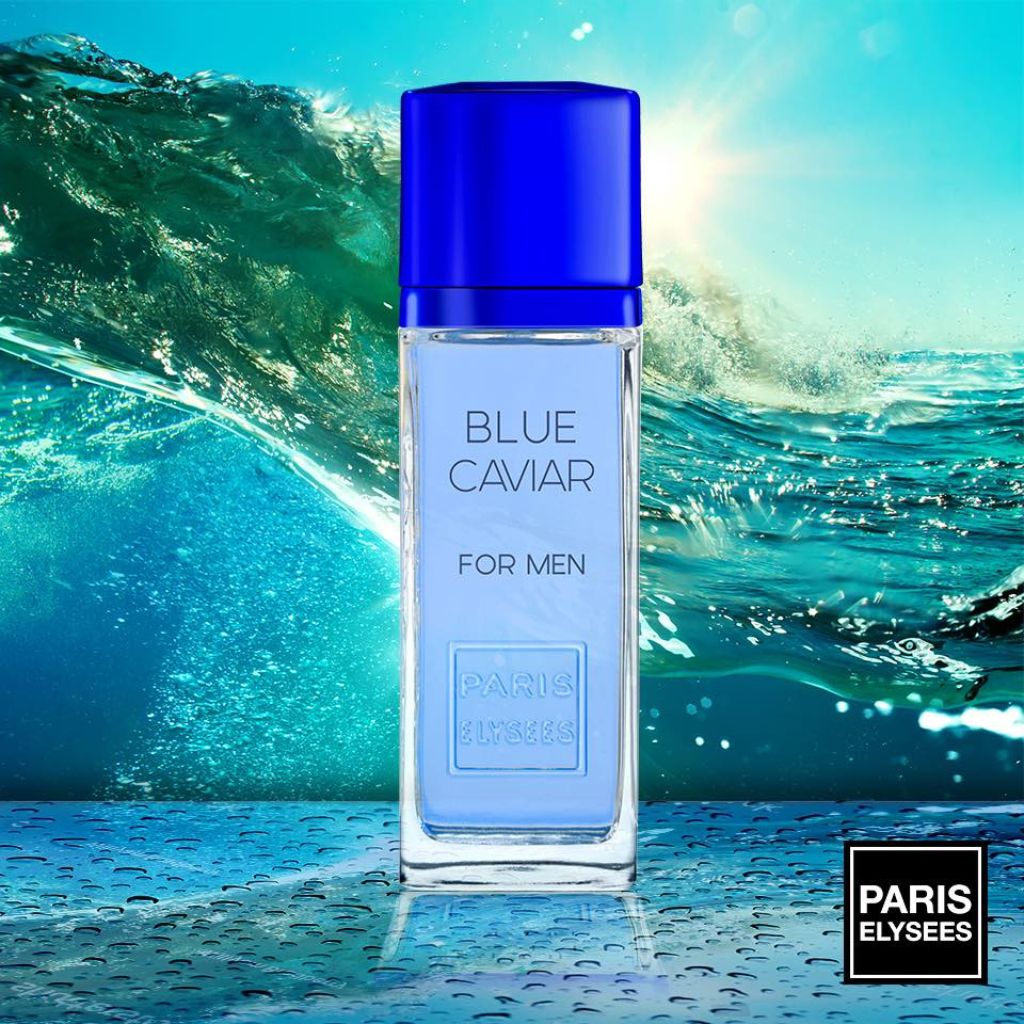 Banner Frasco Perfume Masculino Blue Caviar Paris Elysees 100ml