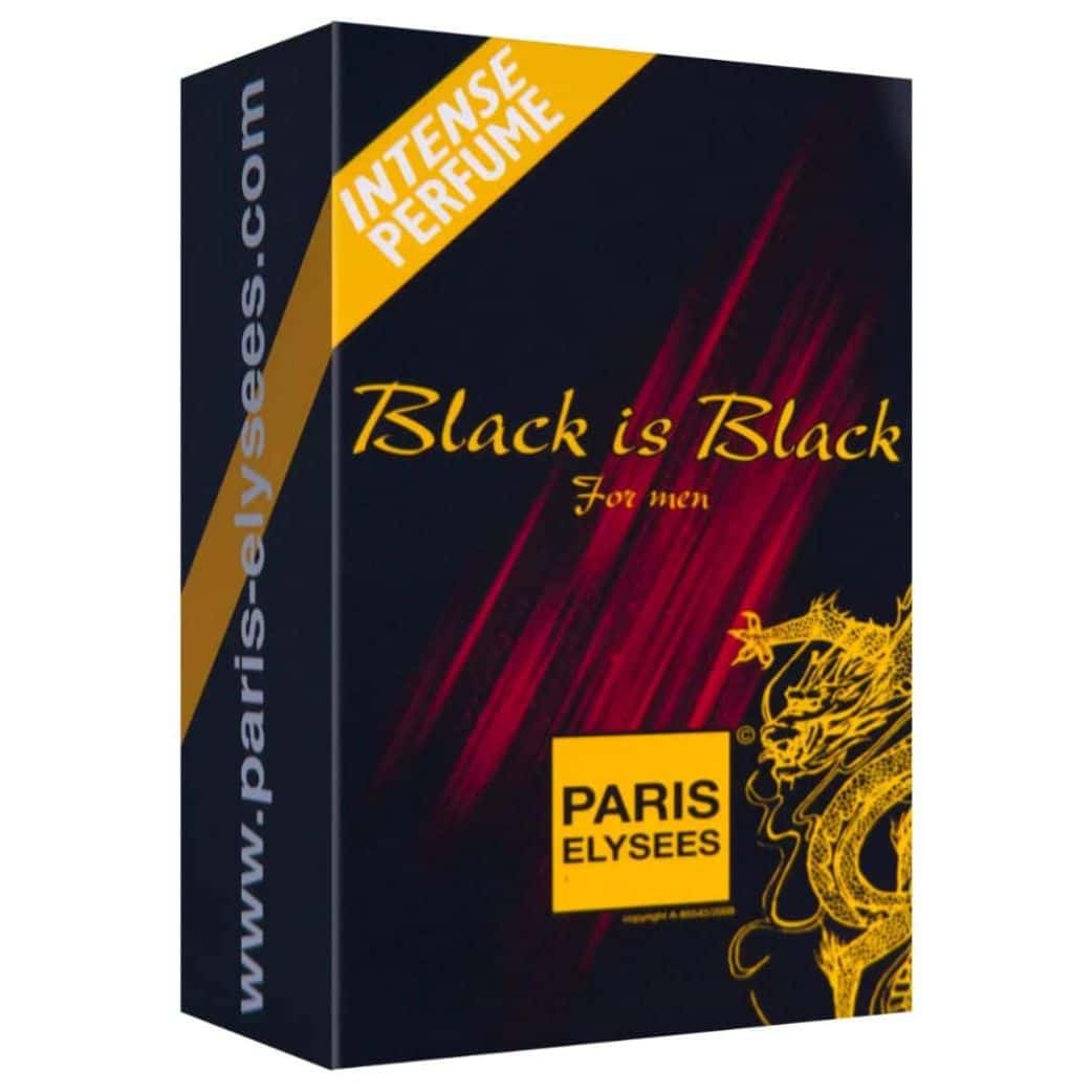 Black is Black Paris Elysees Perfume Masculino 100ml caixa